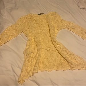 Cream crochet long dress or mini dress